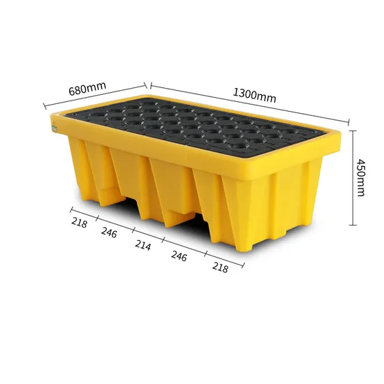 High Capacity Spill Containment Tray 2 Drum Spill Containment Pallet with Drain Supplier